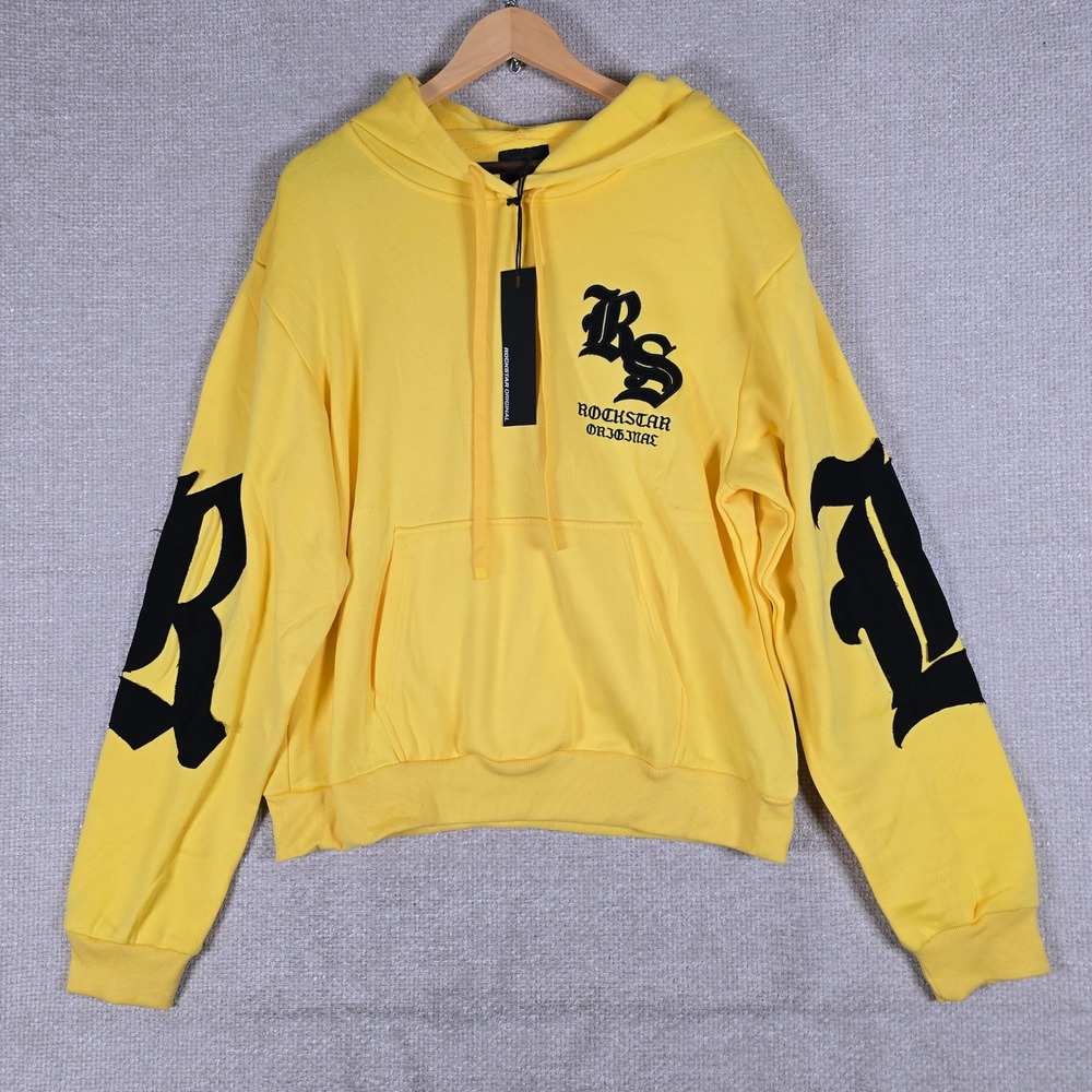 Rockstar Original Shironda Yellow Graphic Hoodie Mens Size XXL Streetwear